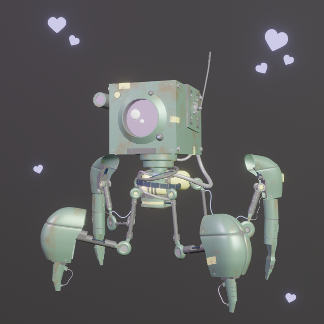 Mini Mecha DD-002 3D 模型 .c4d .max .obj .3ds .fbx .stl .blend 