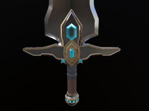 Stylized low-poly sword Model 3D