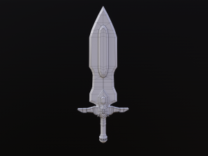 Stylized low-poly sword Model 3D