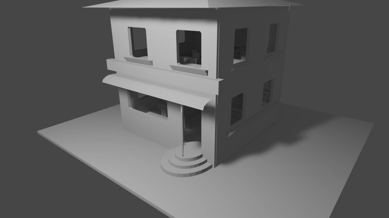 Cafe 3D Model .c4d .max .obj .3ds .fbx .stl .blend 