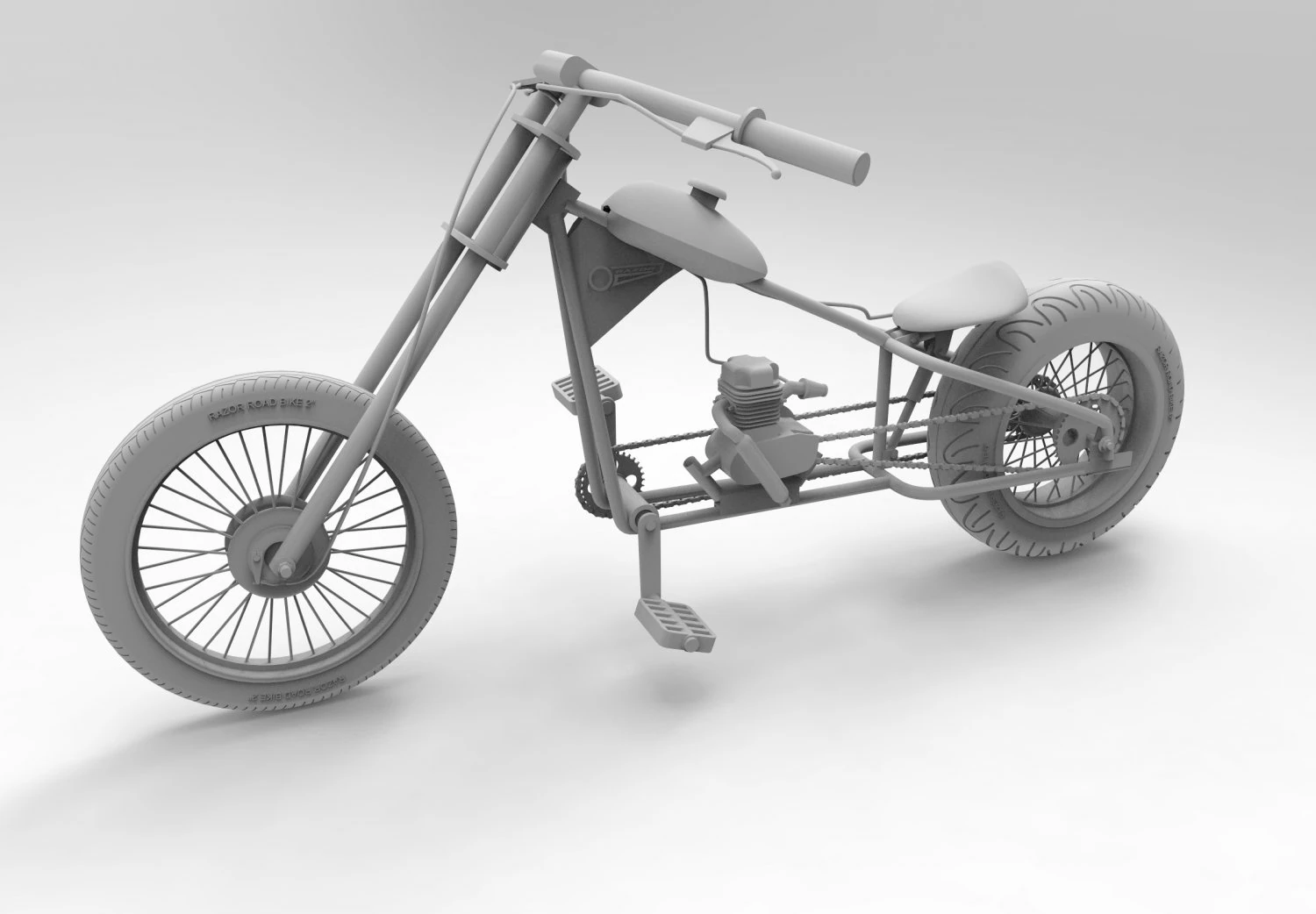 BICIMOTO CHOPPER CLASSIC 3D Model .c4d .max .obj .3ds .fbx .stl .blend 
