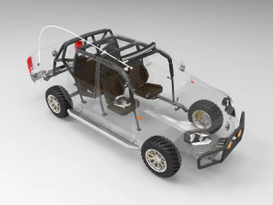 VWAMAROK2009WITHMININGEQUIPMENT ANDGROUND 3D Model