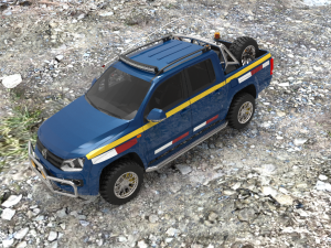 VWAMAROK2009WITHMININGEQUIPMENT ANDGROUND 3D Модель