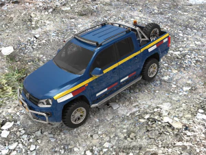 VWAMAROK2009WITHMININGEQUIPMENT ANDGROUND 3D Model