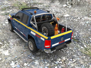VWAMAROK2009WITHMININGEQUIPMENT ANDGROUND 3D Model