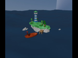 Lighthouse in the ocean 3D Модель