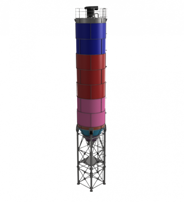 Cement silo Modello 3D .c4d .max .obj .3ds .fbx .stl .blend 