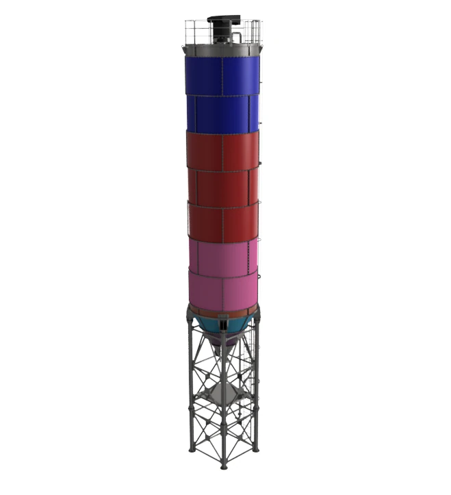 Cement silo 3D Model .c4d .max .obj .3ds .fbx .stl .blend