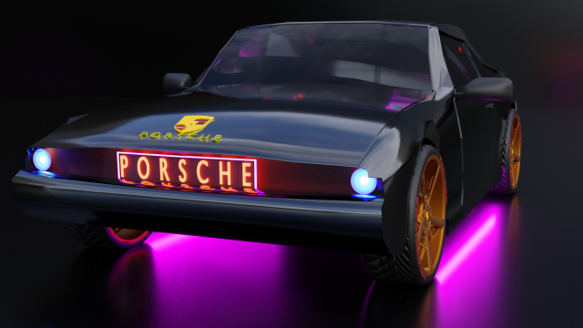 Low poly porsche car CG 텍스쳐 .c4d .max .obj .3ds .fbx .stl .blend 