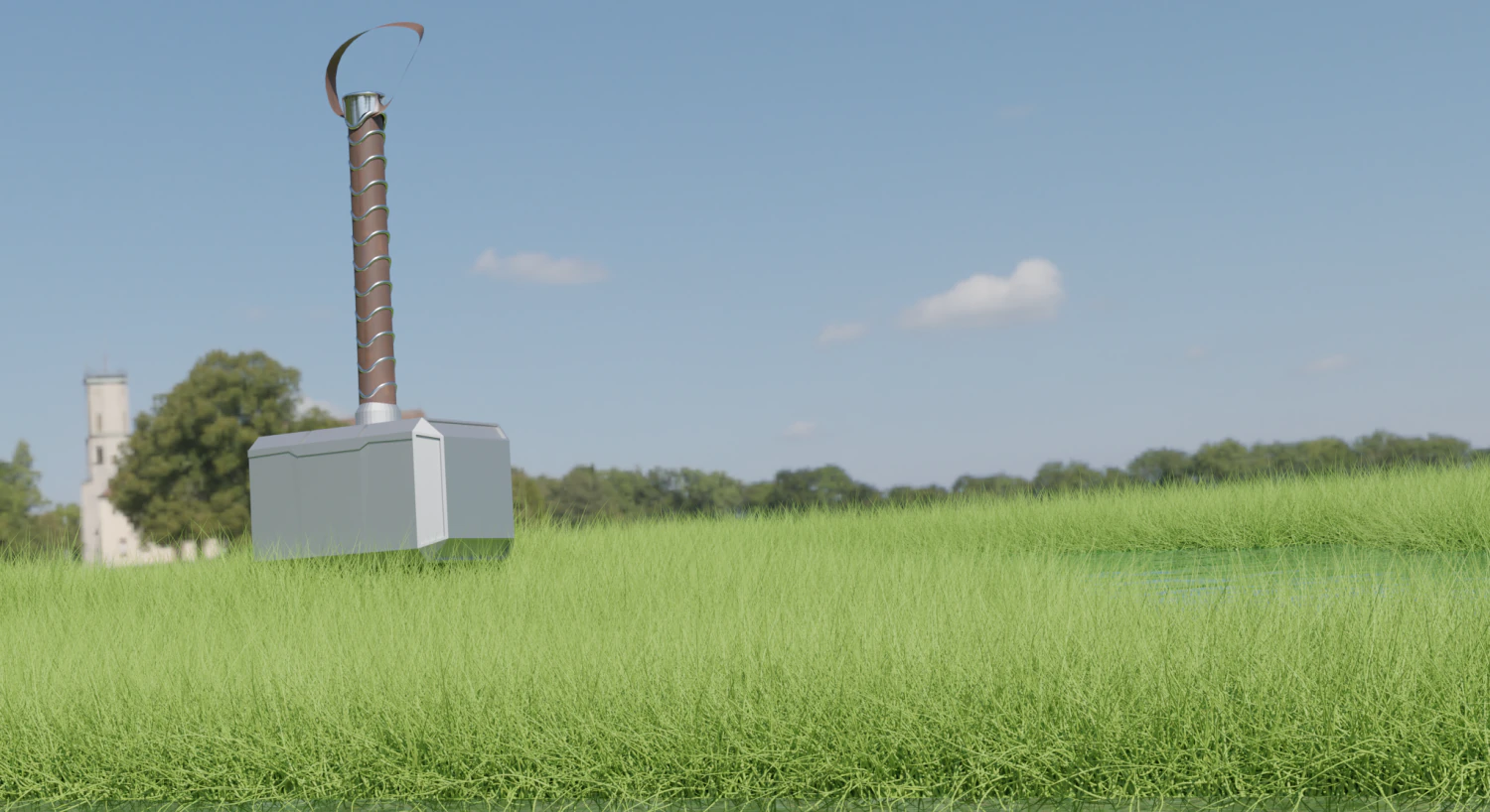 Thor hammer 3D Model .c4d .max .obj .3ds .fbx .stl .blend