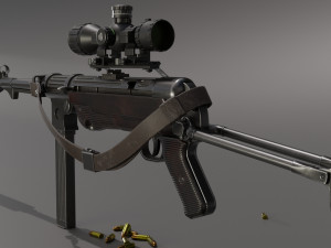 German stimpank MP-38 submachinegun 3D 模型