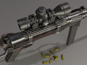 German stimpank MP-38 submachinegun 3D Model