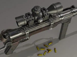 German stimpank MP-38 submachinegun 3D Model