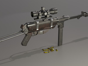 German stimpank MP-38 submachinegun 3D Model
