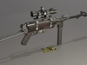 German stimpank MP-38 submachinegun 3D Model
