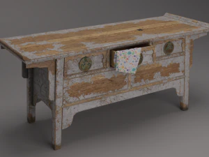 Mesa de madera antigua Modelo 3D