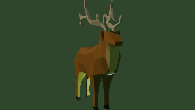 Deer LowPoly 3D Модель .c4d .max .obj .3ds .fbx .stl .blend 