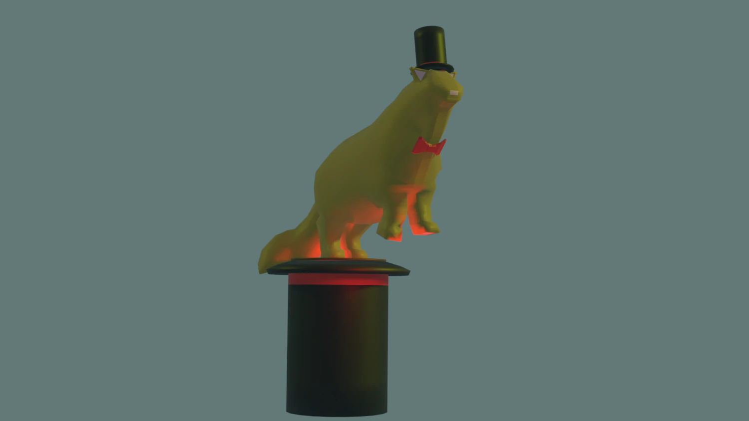 Magician cat 3D Model .c4d .max .obj .3ds .fbx .stl .blend