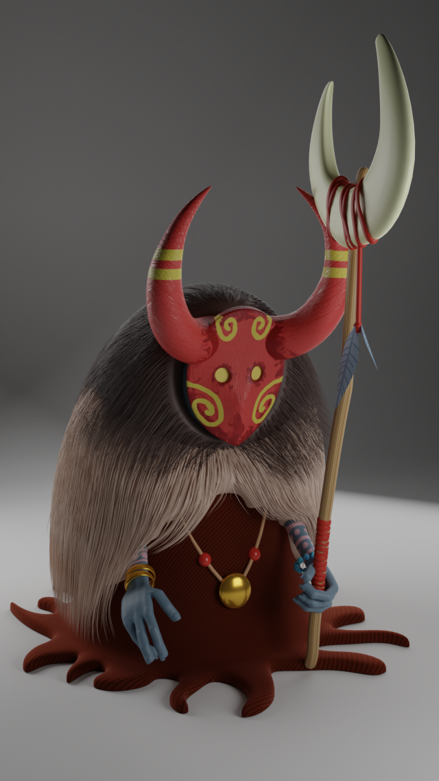 Demon shaman 3D Model .c4d .max .obj .3ds .fbx .stl .blend 