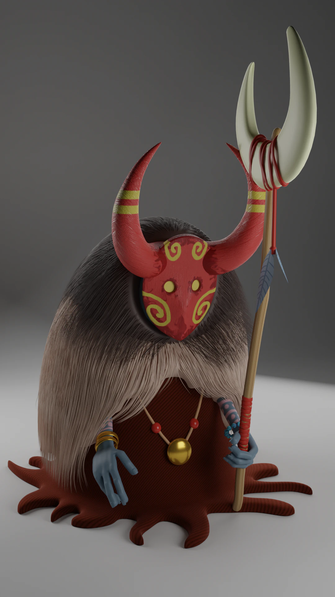 Demon shaman 3D Model .c4d .max .obj .3ds .fbx .stl .blend 