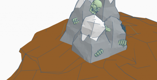 Skeleton stranded on mountain 3D Model .c4d .max .obj .3ds .fbx .stl .blend 