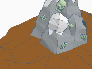 Skeleton stranded on mountain 3D Model