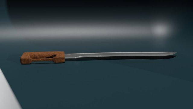 Game ready low poly sword 3D Model .c4d .max .obj .3ds .fbx .stl .blend 