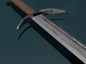 Game ready low poly sword Modèle 3D