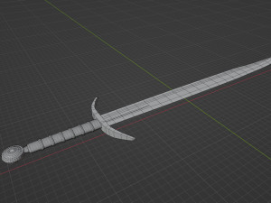 Game ready low poly sword Modèle 3D