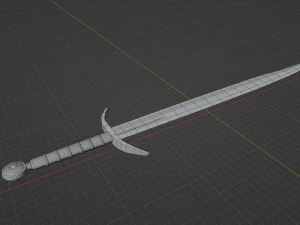 Game ready low poly sword 3D Model