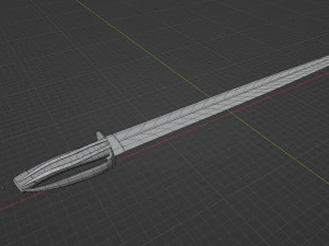 Game ready low poly sword 3D Model