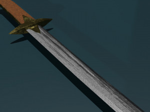 Game ready low poly sword Modèle 3D