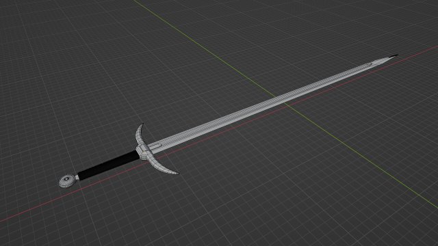 Game ready low poly sword 3D 模型 .c4d .max .obj .3ds .fbx .stl .blend 