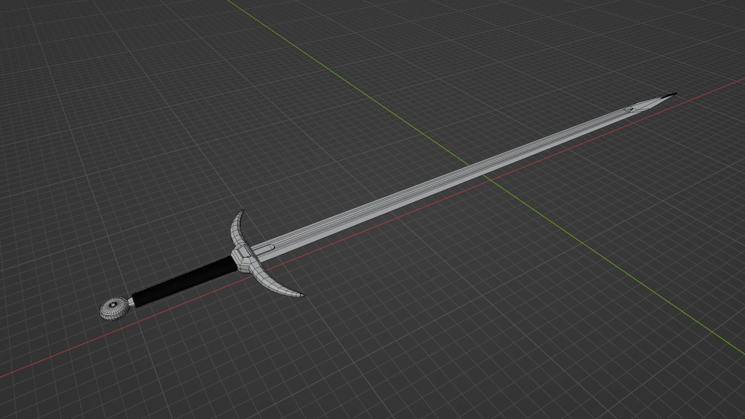 Game ready low poly sword 3D Model .c4d .max .obj .3ds .fbx .stl .blend
