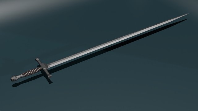 Game ready low poly sword 3D 모델 .c4d .max .obj .3ds .fbx .stl .blend 