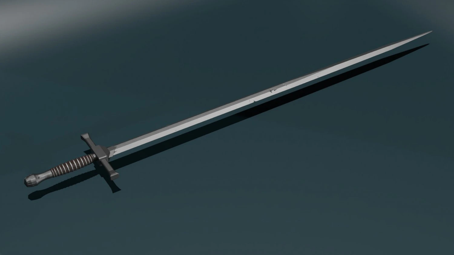 Game ready low poly sword 3D Model .c4d .max .obj .3ds .fbx .stl .blend 