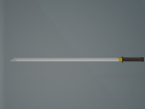 Game ready low poly sword katana 3D Model