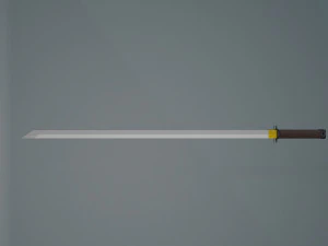 Game ready low poly sword katana 3D Model