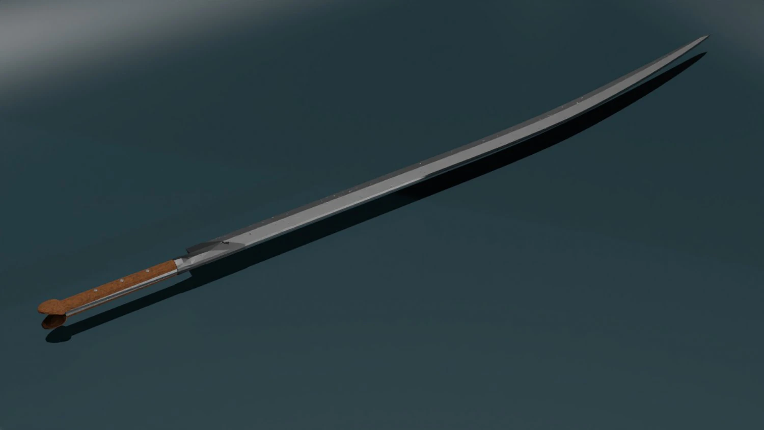 Game ready low poly sword yatagan 3D Model .c4d .max .obj .3ds .fbx .stl .blend