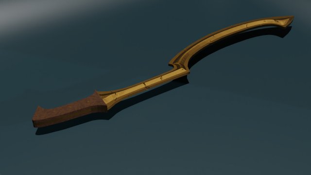 Game ready low poly sword khopesh 3D Model .c4d .max .obj .3ds .fbx .stl .blend