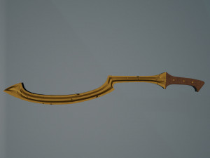 Game ready low poly sword khopesh 3D Model