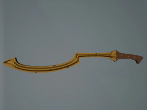 Game ready low poly sword khopesh 3D Model