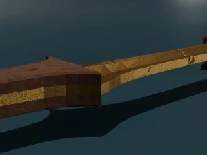 Game ready low poly sword khopesh 3D Model