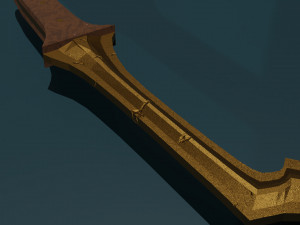 Game ready low poly sword khopesh 3D Model