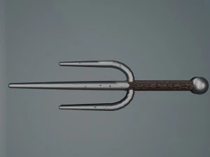 Game ready low poly sword sai weapon 3D Model