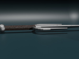 Game ready low poly sword sai weapon 3D Modell