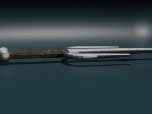 Game ready low poly sword sai weapon 3D Model