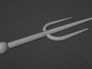 Game ready low poly sword sai weapon 3D Model