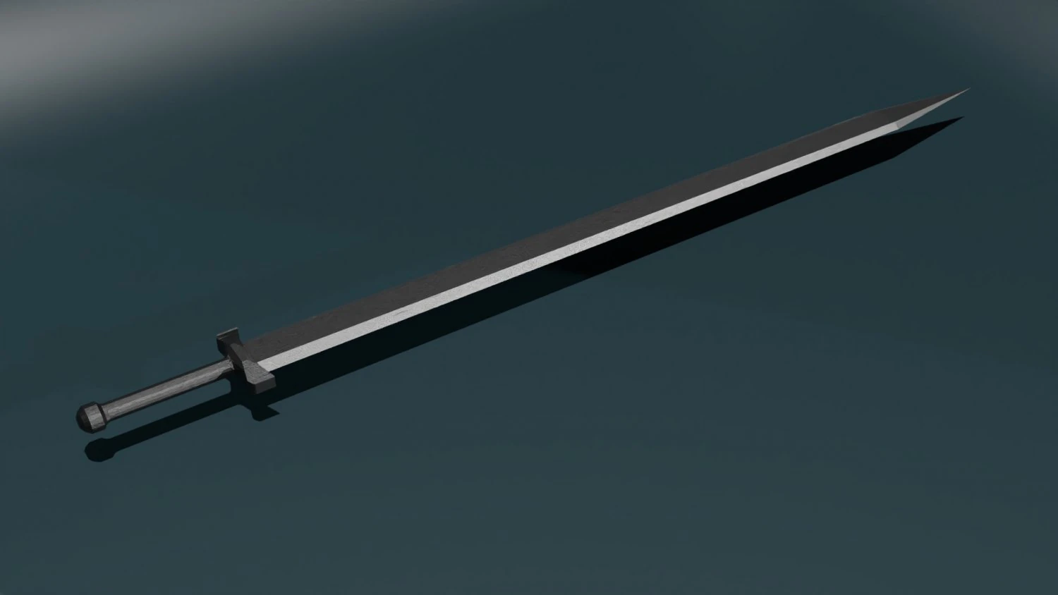 Game ready low poly sword 3D Model .c4d .max .obj .3ds .fbx .stl .blend 