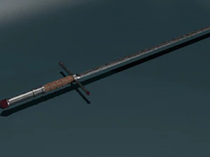 게임 준비 로우 폴리 장검 3D 모델